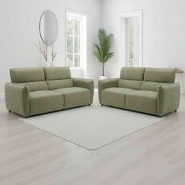 Aster Fabric 3+2 Seater Sofa Set in Green