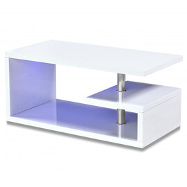 Aston LED High Gloss Coffee Table In White