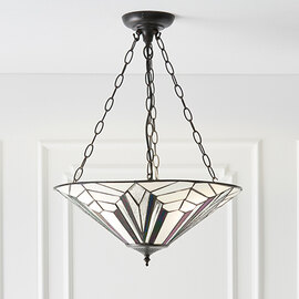 Astoria Large 3 Lights Inverted Pendant Light In Dark Bronze