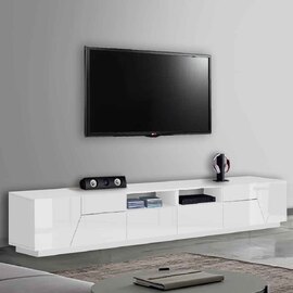 Astoria Large High Gloss TV Stand In White