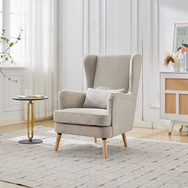 Atwood Fabric Bedroom Chair in Sandstone