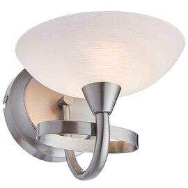 Auburn Glass Wall Light With Steel Frame In Satin Chrome