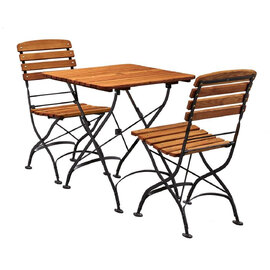 Auckland Wooden Bistro Table with 2 Chairs in Brown