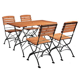 Auckland Wooden Bistro Table with 4 Chairs in Brown