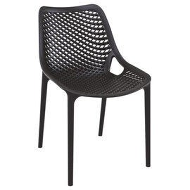 Aultas Polypropylene Garden Side Chair In Black