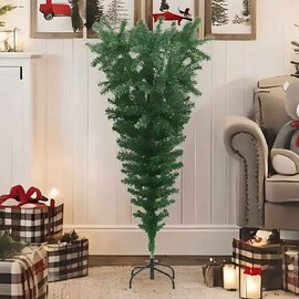 Aurelia 150cm PVC Upside-down Artificial Christmas With Stand - Green