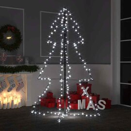 Aurelia 150cm Metal Christmas Cone Tree With 200 LEDs - Cold White