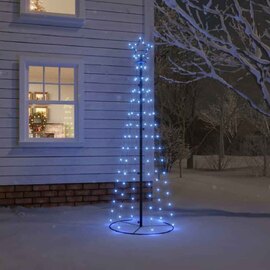 Aurelia 180cm Metal Christmas Cone Tree With 108 LEDs - Blue