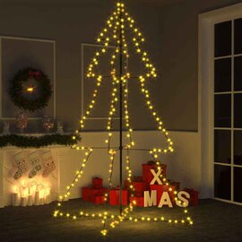 Aurelia 180cm Metal Christmas Cone Tree With 240 LEDs - Warm White