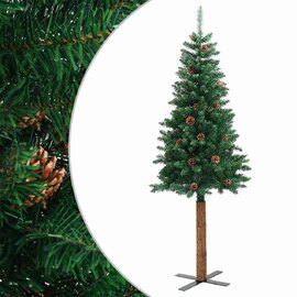 Aurelia 180cm PVC Christmas Tree With Real Wood and Cones - Green