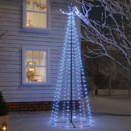 Aurelia 300cm Metal Christmas Cone Tree With 310 LEDs - Blue