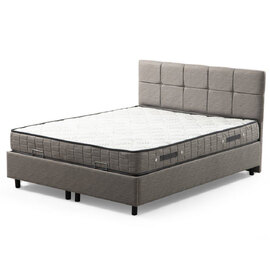 Avelon Fabric Ottoman Storage Small Double Bed in Light Grey