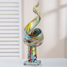 Avenca Glass Sculpture in Multicolored