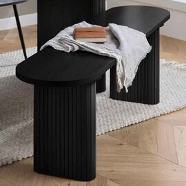 Avenel Wooden Dining Bench in Black