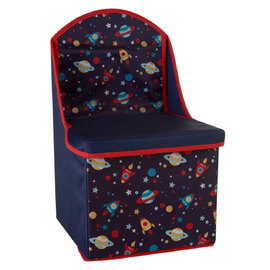 Avenza Polyester Kids Space Storage Seating Chair in Blue