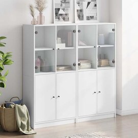 Avila Wooden Office Cabinet With 8 Doors In White