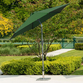 Aviro Garden Green Polyester Round Tilting 2.7m Parasol with Granite Base
