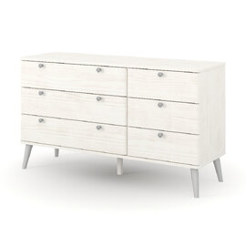 Avoch Wooden Chest Of 6 Drawers With Metal Legs In White