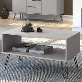 Avoch Wooden Coffee Table With Undershelf In Grey