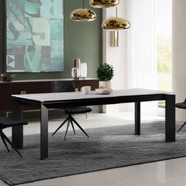 Avoris Ceramic Extending Dining Table in Matt Grey