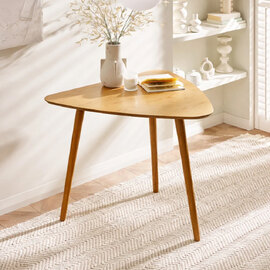 Avyron Wooden Triangular Dining Table in Light Oak