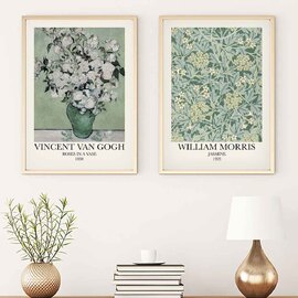 Axiom Wooden 20x30cm Rose and Jasmin Flower Wall Frame Set in Multicolour