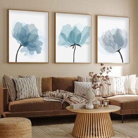 Axiom Wooden 30x40cm Cool Breeze Blossoms Art Frame Set of 3 in Multicolour