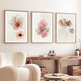 Axiom Wooden 30x40cm Wildflower Splatter Art Frame Set of 3 in Multicolour