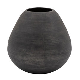 Aztec Aluminium Chatai Vase In Black