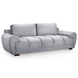 Aztec Plush Velvet 3 Seater Sofa In Grey