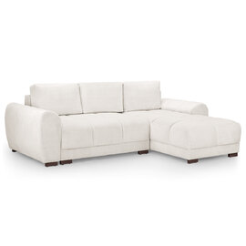 Aztec Plush Velvet Corner Sofa Bed In Cream