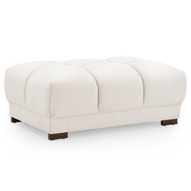 Aztec Plush Velvet Foot Stool In Cream