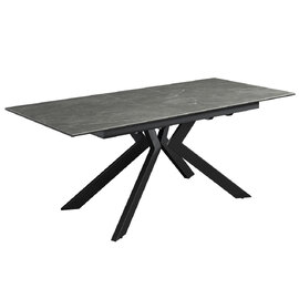 Azure Ceramic Extending Dining Table In Matte Grey