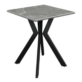 Azure Ceramic Square Side Table In Matte Grey