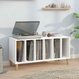 Baina 100cm Wooden Filing Cabinet With 6 Shelves And Oak Legs - White