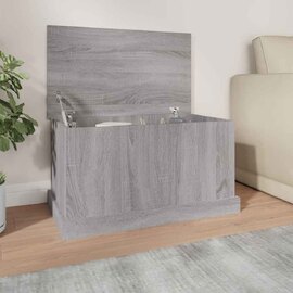 Baina 70cm Wooden Storage Box - Grey Sonoma