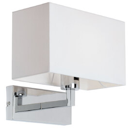 Baku Fabric Wall Light With Steel Frame In White