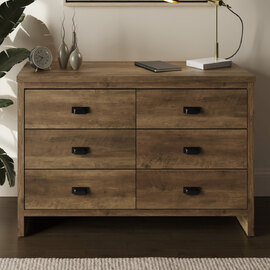 Balcombe Wooden Chest Of 6 Drawers - Knotty Oak