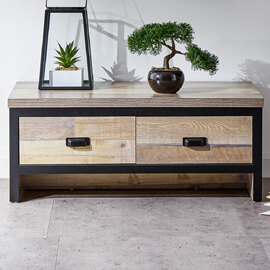 Balcombe Wooden Coffee Table With 4 Drawers - Oak