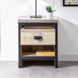 Balcombe Wooden Lamp Table With 1 Drawer In Oak