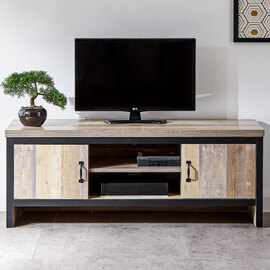 Balcombe Wooden TV Stand With 2 Doors - Oak