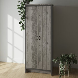 Balcombe Wooden Wardrobe With 2 Doors In Grey