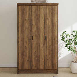 Balcombe Wooden Wardrobe With 3 Doors - Knotty Oak