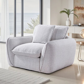 Baleno Fabric 1 Seater Sofa in Beige