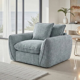 Baleno Fabric 1 Seater Sofa in Grey
