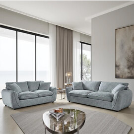 Baleno Fabric 3+2 Seater Sofa Set in Grey