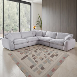 Baleno Fabric Corner Sofa in Beige