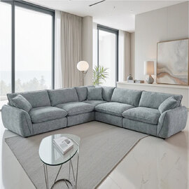Baleno Fabric Corner Sofa in Grey