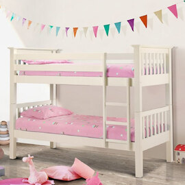 Ballari Wooden Bunk Bed With White