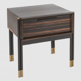 Balta Wooden Bedside Cabinet With 1 Drawer In Ebony